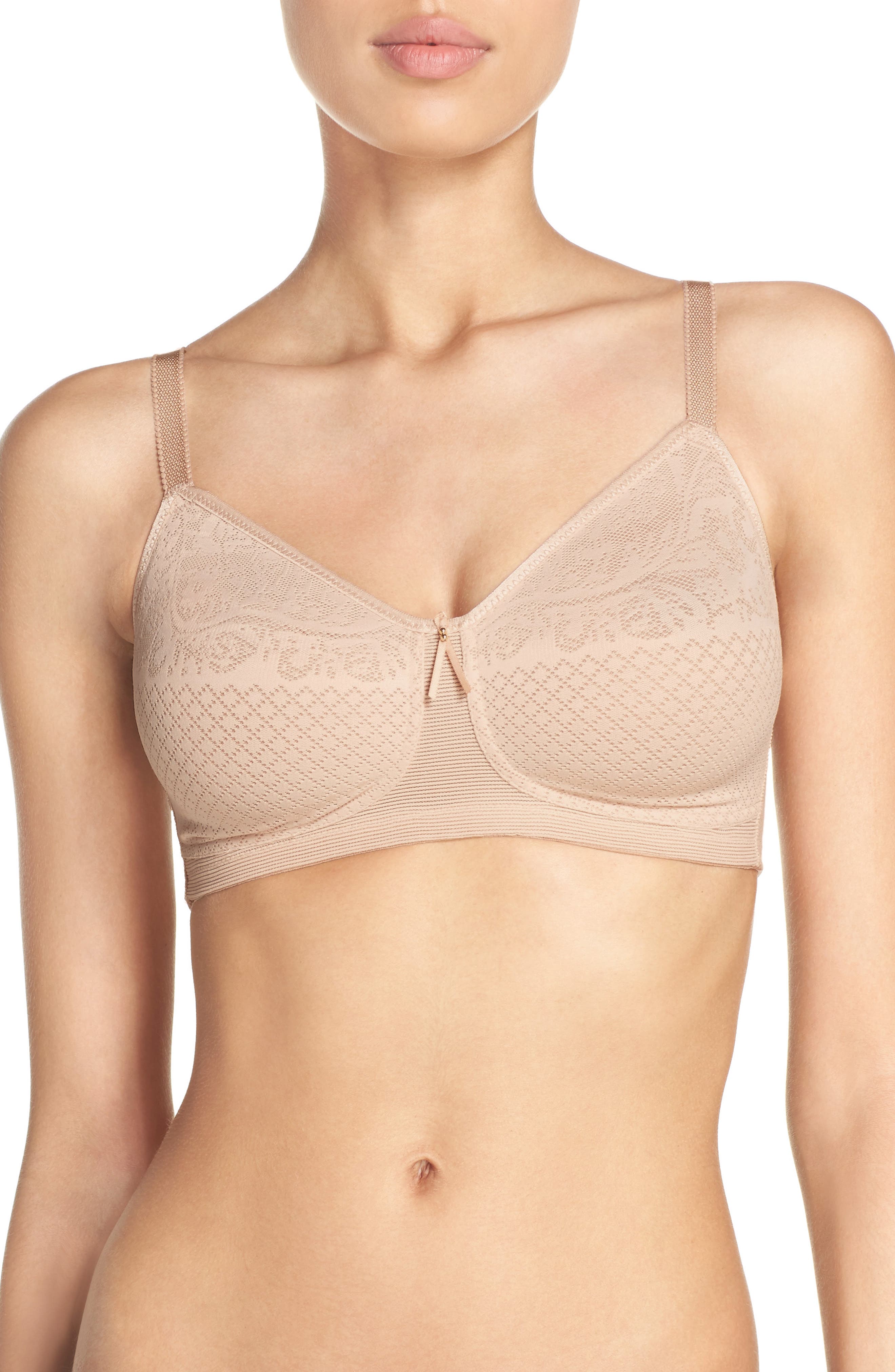 NWT Wacoal Visual Effects Wire-Free Minimizer Bra Color Sand 38D MSRP $62